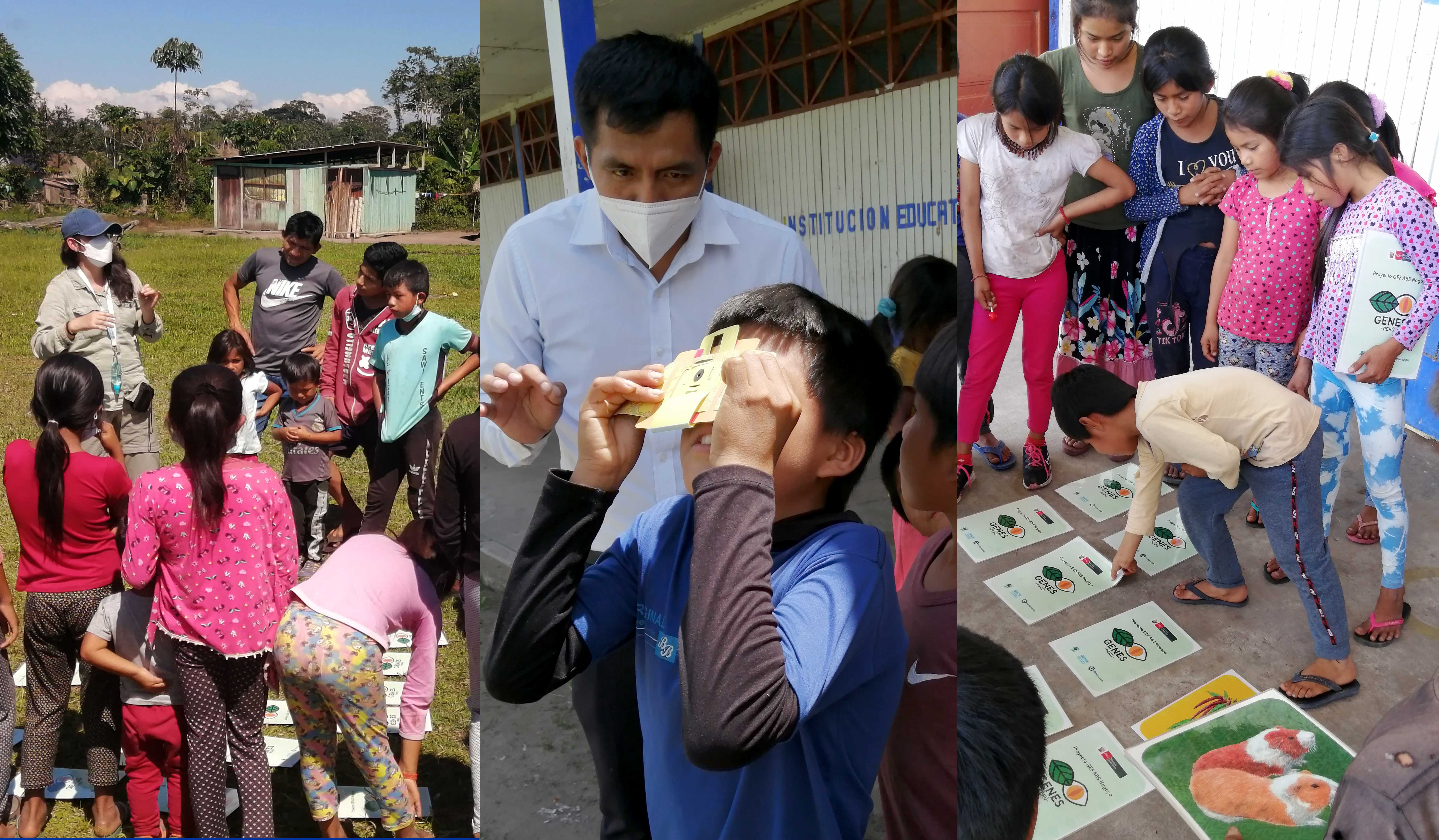 In the photo, children from the native communities of Sawi Entsa and Morroyacu, in San Martín, participated in workshops conducted in the Awajún language.